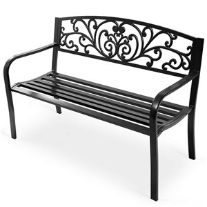 Costway 23.5-in x 33.5-in Black Garden Bench