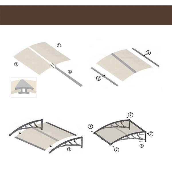 Costway 40 x 40-in Window and Door Fixed Awning