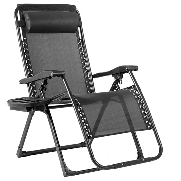 Costway  Metal Zero Gravity Chair with Black Mesh Seat