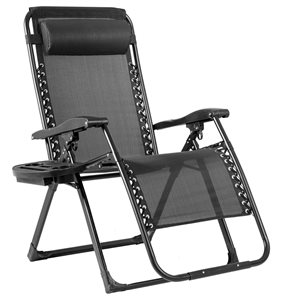 Costway  Metal Zero Gravity Chair with Black Mesh Seat