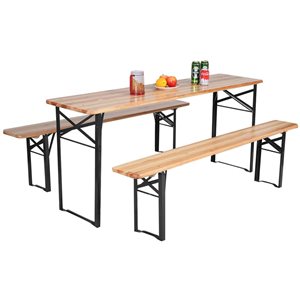 Costway 8.5-in x 18-in Wooden Rectangle Collapsible Picnic Table