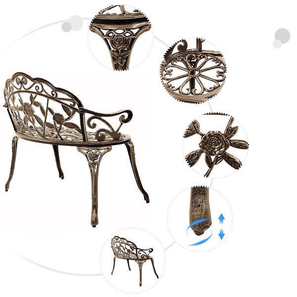 Costway 21-in x 31-in Bronze Garden Bench