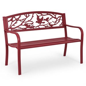 Costway 23.5-in x 34.5-in Red Garden Bench