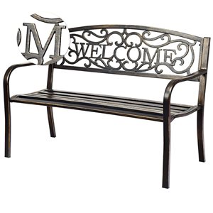 Costway 25-in x 34-in Bronze Garden Bench