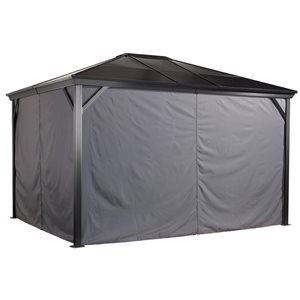 Sojag Verona Grey 10 x 12-ft Polyester Gazebo Curtains
