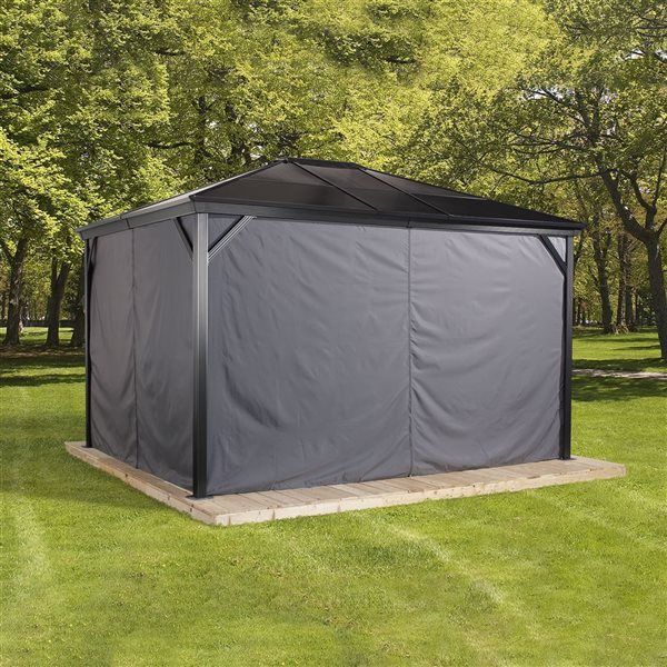 Sojag Verona Grey 10 x 14-ft Polyester Gazebo Curtains 135-9163797