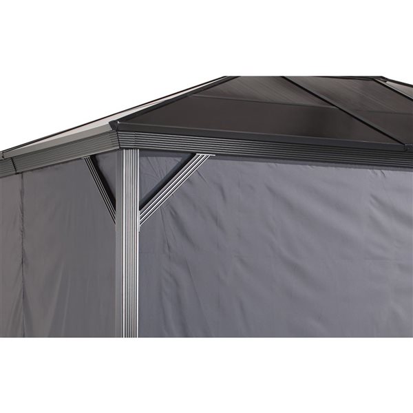 Sojag Verona Grey 10 x 14-ft Polyester Gazebo Curtains 135-9163797 | RONA