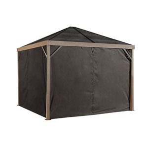 Rideaux d'abri de jardin Sojag Sanibel en polyester brun 8 x 8 pi