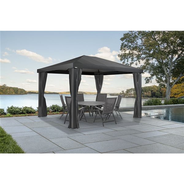 Sojag Monteserra Black 10 x 12-ft Polyester Gazebo Curtains