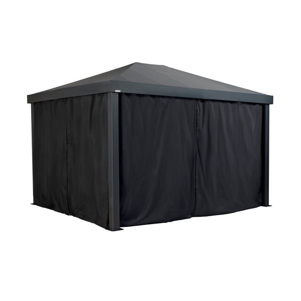 Sojag Monteserra Black 10 x 12-ft Polyester Gazebo Curtains 135-9168761 ...