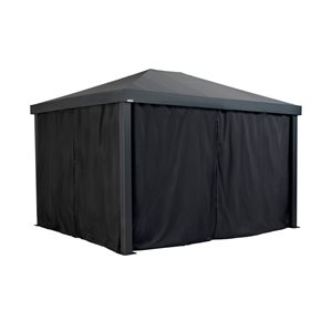 Sojag Monteserra Black 10 x 12-ft Polyester Gazebo Curtains