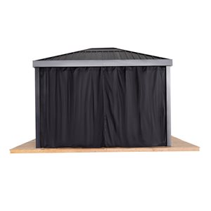 Sojag Skylight Black 10 x 12-ft Spun Polyester Gazebo Curtains