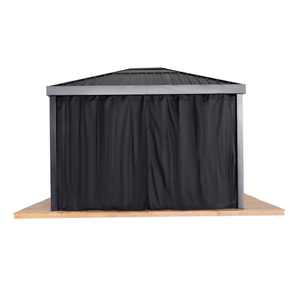 Rideaux d'abri de jardin Sojag Skylight en polyester noir 10 x 12 pi