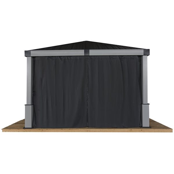 Sojag Lena Black 12 x 12-ft Spun Polyester Gazebo Curtains