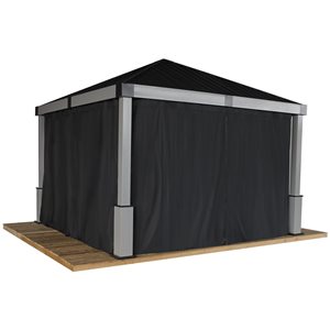 Sojag Lena Black 12 x 12-ft Spun Polyester Gazebo Curtains