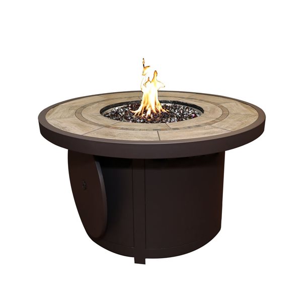 Sunbeam 42-in 50,000-BTU Brown Aluminum Liquid Propane Fire Table