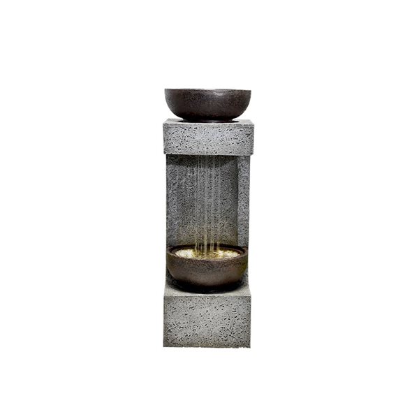 Hi-Line Gift Rainfall Fountain with Bowl On Top with LEDS 34-in