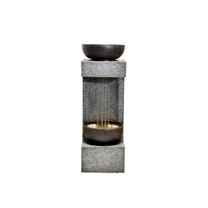 Hi-Line Gift Rainfall Fountain with Bowl On Top with LEDS 34-in