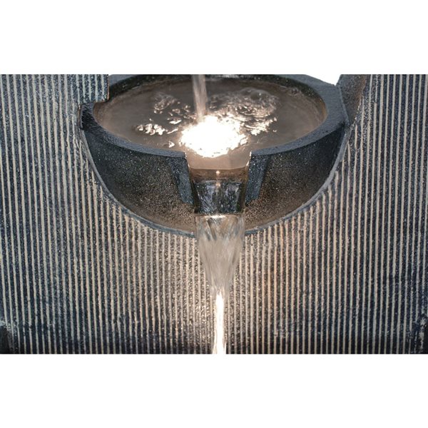 Hi-Line Gift Contemporary Semi-Circle Tiered Fountain Outdoor with LEDS 32-in