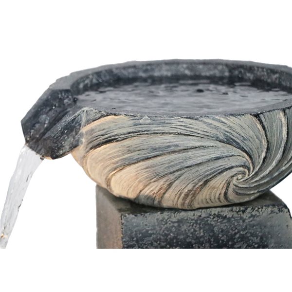 Hi-Line Gift 3 Tiers Modern Cascading Water Fountain Warm White LED Gray 30,71-in