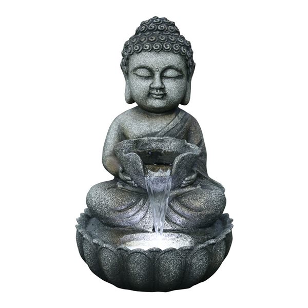 HI-LINE GIFT LTD. Hi-Line Gift Sitting Buddha Fountain with White LED ...