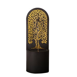 Hi-Line Gift Hollow Carved Tree Water Fountain with LEDS 43.3-in