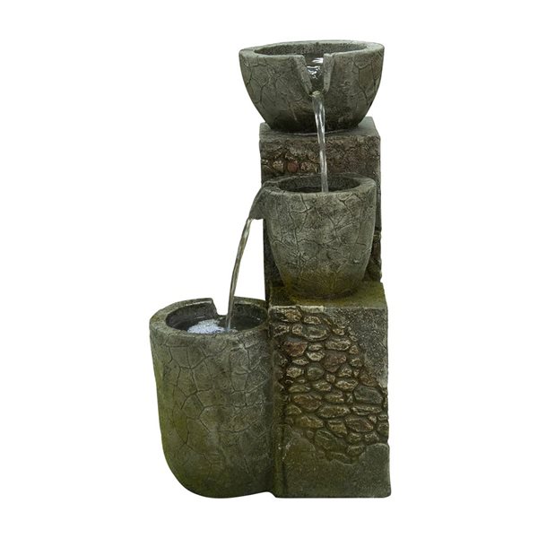 Fontaine d'eau Hi-Line Gift vases communicants 3 DEL blancs frais 22 po