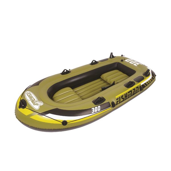 POOL CENTRAL 99 Inflatable Fishman 300 Boat With Oar And Pump Set