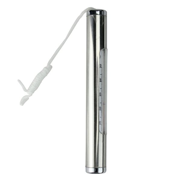 Northlight 6.75in Silver Round Pool Thermometer with White Cord