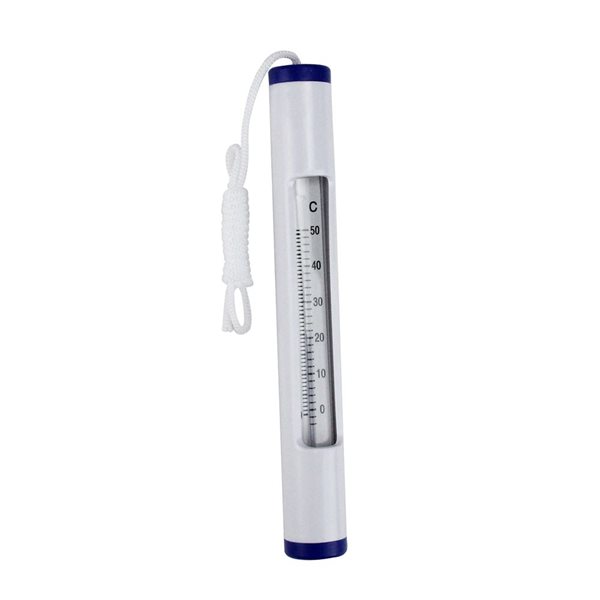 Northlight 6.75-in White and Blue Round Pool Thermometer with White Cord