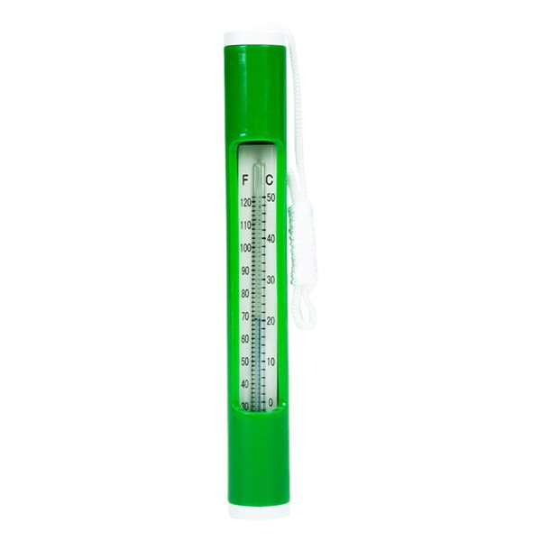 Northlight 6.75in Green Round Pool Thermometer with White Cord