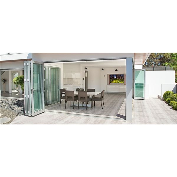 AVORA DOORS Avora Elite Bi Fold Patio Door 124 X 84-in Tempered Glass ...