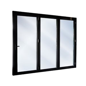 Avora Elite Bi Fold Patio Door 124 X 84-in Tempered Glass Black Aluminum Right-hand  3-panels