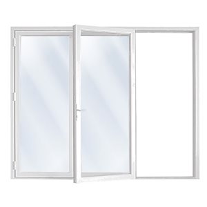 Avora Elite Bi Fold Patio Door 124 X 84-in Tempered Glass White Aluminum Left-hand 3-panels