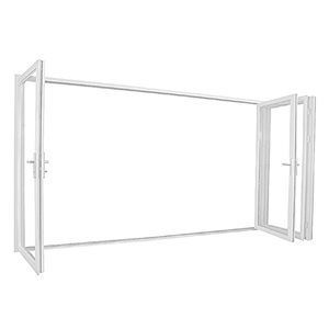 Avora Elite Bi Fold Patio Door 144 X 96-in Tempered Glass White Aluminum Right-hand 4-panels