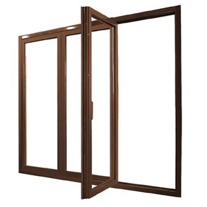 Avora Elite Bi Fold Patio Door 124 X 96-in Tempered Glass Brown Aluminum Left-hand 3-panels