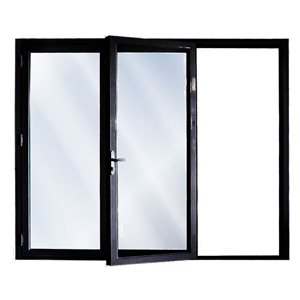 Avora Elite Bi Fold Patio Door 124 X 84-in Tempered Glass Black Aluminum Left-hand 3-panels