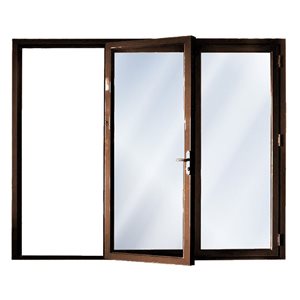 Avora Elite Bi Fold Patio Door 124 X 96-in Tempered Glass Brown Aluminum Right-hand 3-panels