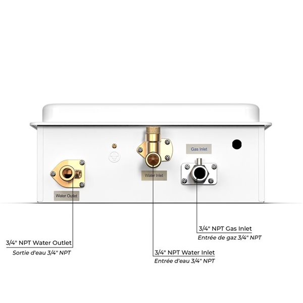 Chauffe-eau intérieur sans réservoir au gaz naturel, Eccotemp Série Builder, 6 Gpm 145 000 BTU