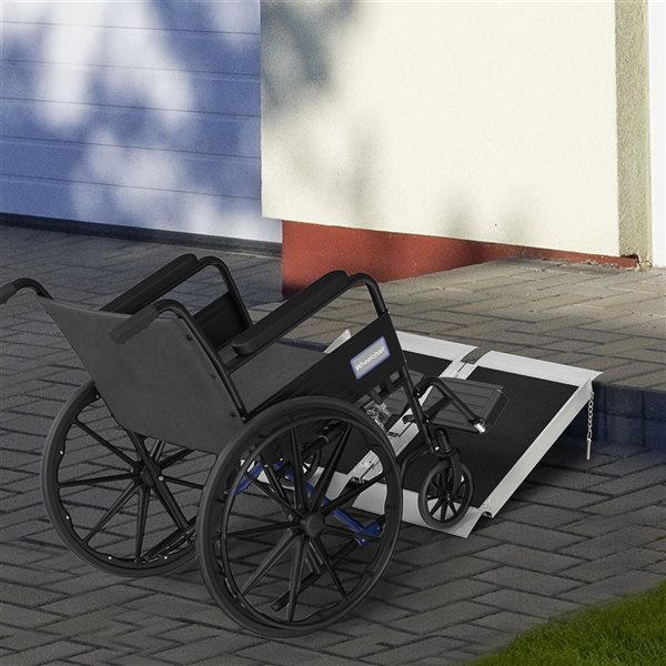 Rampe de fauteuil roulant portable de 2 pi avec seuil en aluminium HOMCOM