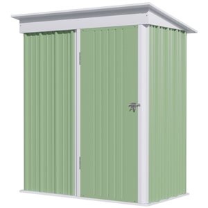 Outsunny 5x3-ft Small Outdoor Storage Shed with Adjustable Shelf - Green