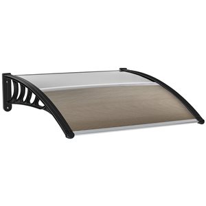 Auvent De Fenêtre Et Porte En Polycarbonate Transparent - Largeurs 50 à 360 Cm, Profondeur 40/50 Cm - Protection Contre Pluie Et Soleil