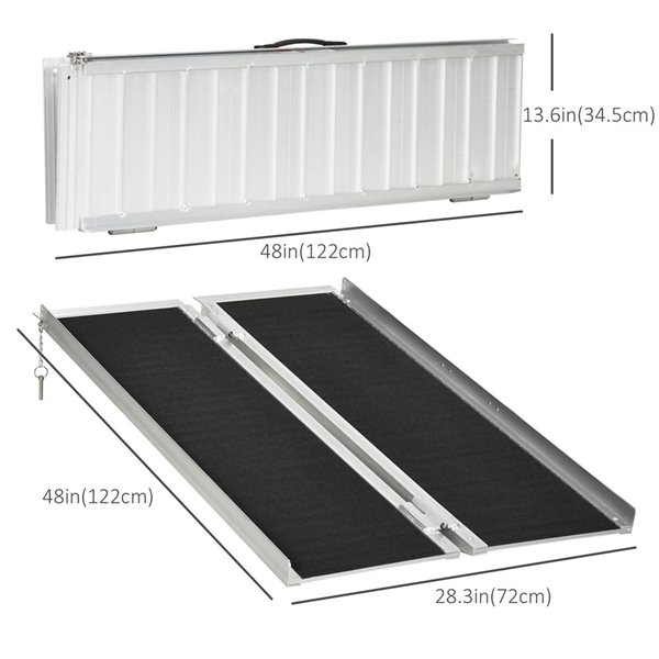 HOMCOM 4-ft Non-skid PVC Wheelchair Ramp