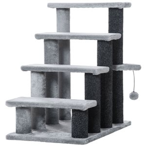 PawHut Cat Stairs 4 Steps with Scratching Posts