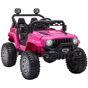 Aosom Battery-Operated Kids Ride-on Toys, Electric Ride-on Car with Music - Pink