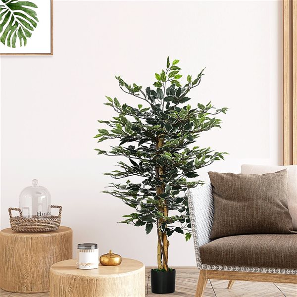 HOMCOM 4.5-ft Green Artificial Ficus Plants