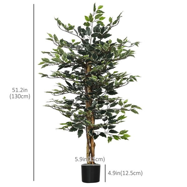 HOMCOM 4.5-ft Green Artificial Ficus Plants