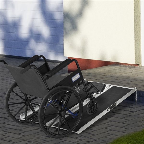 Rampe antidérapante de 5 pieds en PVC fauteuils roulants HOMCOM