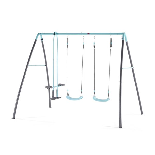 Plum Play 2-Swing Metal Swing Set with 2-Seater Swing and Mist