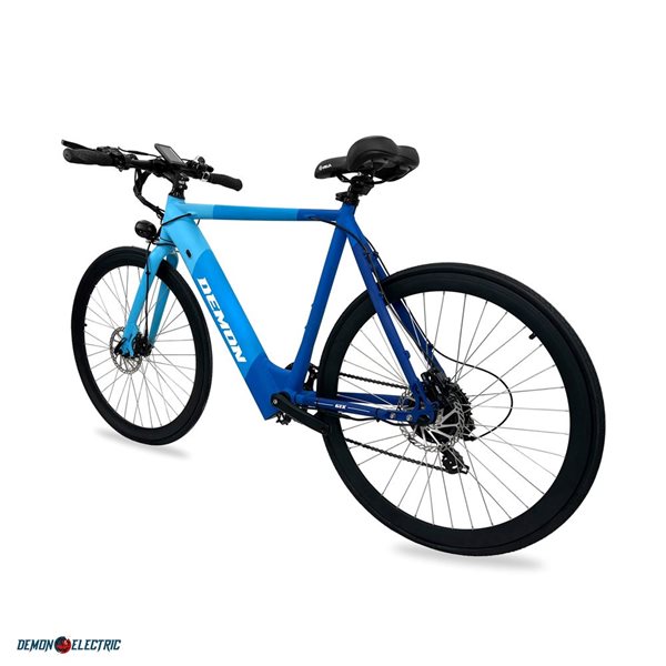 Vélo électrique unisexe Demon Electric 6ix City bleu de 27,5 po